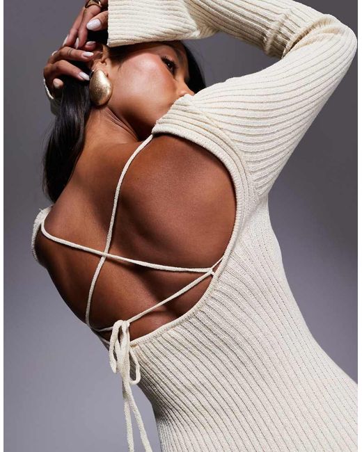 strapless open back dress Past And Present Burnout Tie Back Mini Dress White