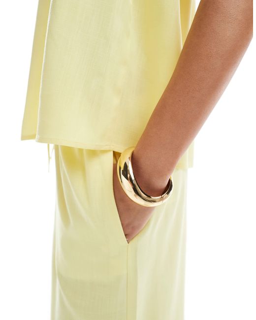 Pantalon large d'ensemble aspect lin - babeurre ASOS en coloris Metallic