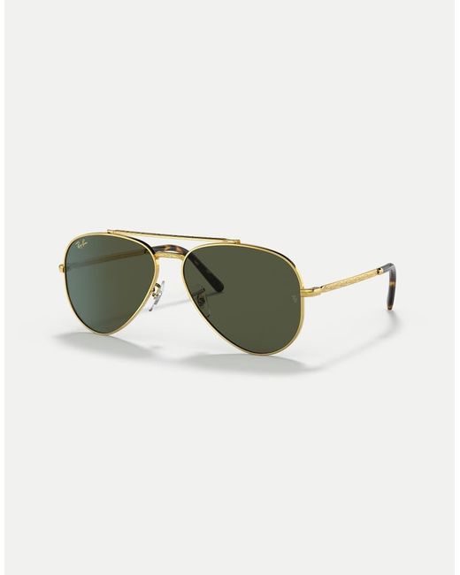 Ray-Ban Green New Aviator Pilot Sunglasses With Lens