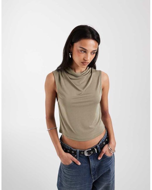 ONLY Blue Cowl Neck Top