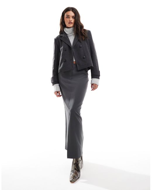 Veste courte aspect laine - foncé ONLY en coloris Black