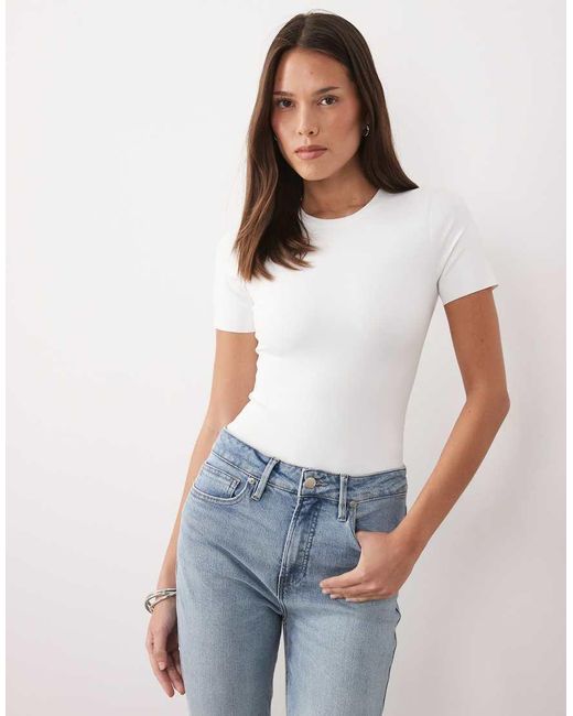 GOOD AMERICAN Blue Sculpting Tee Bodysuit