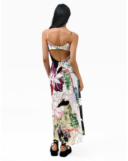 Desigual White Printed Strappy Dress