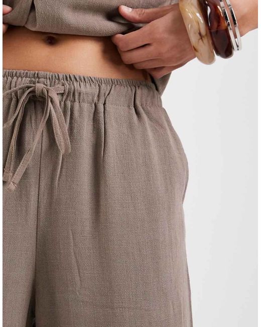 ONLY Multicolor Linen Mix Pull On Wide Leg Pants