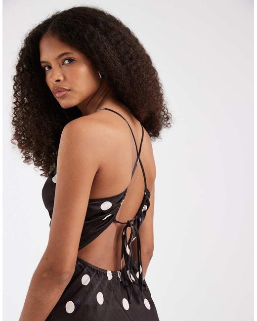 & Other Stories Black Strappy Midi Dress With Cut Out Back Detail