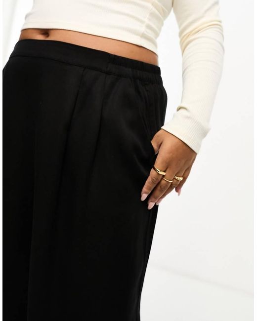 ASOS White Asos Design Curve Clean Front Wide Leg Pants