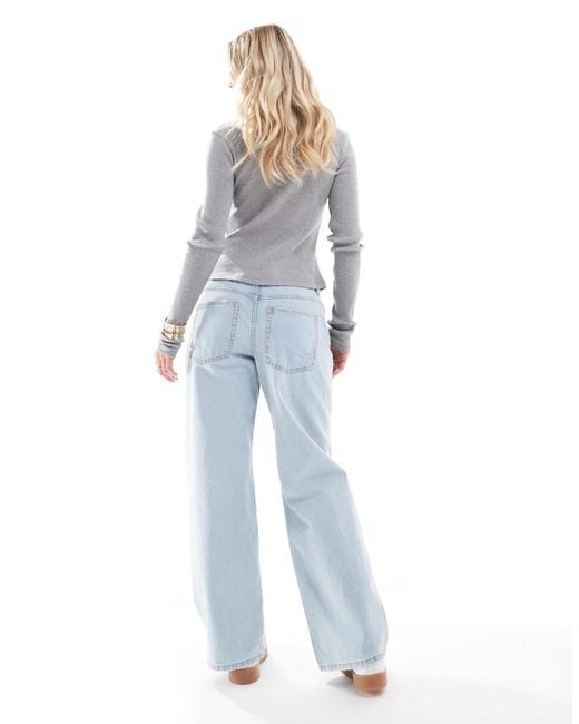 ASOS White Asos Design Petite Low Rise Baggy Jeans