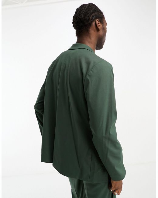 ASOS Green Oversized Cargo Pocket Suit Jacket for men