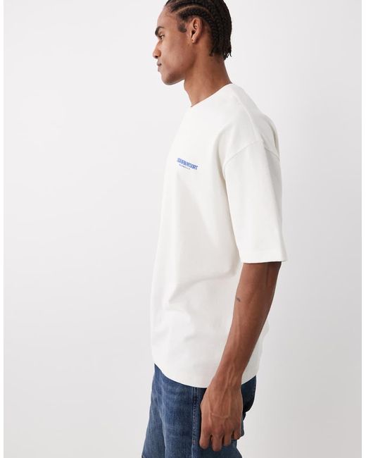 ASOS Blue Heavyweight Oversized T-shirt With Puff Print Resort Graphic for men