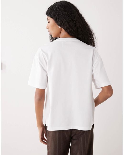 Monki White Oversized Boxy T-shirt