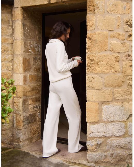 4th & Reckless Black Ribbed Collared Long Sleeve Top Co-ord