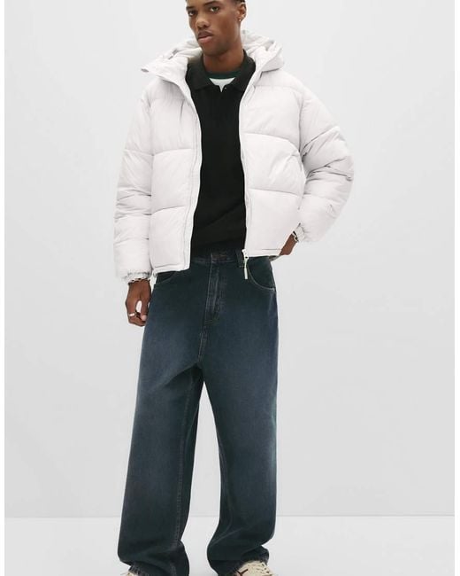 Piumino Color Sabbia Con Cappuccio di Pull&Bear in Natural da Uomo