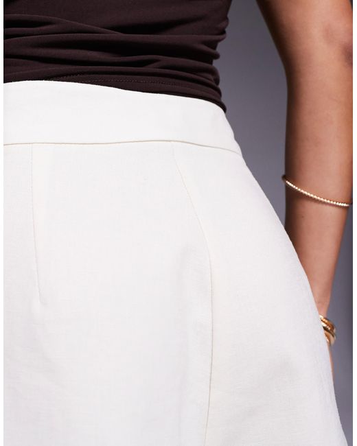 Short structuré en lin - écru River Island en coloris Gray
