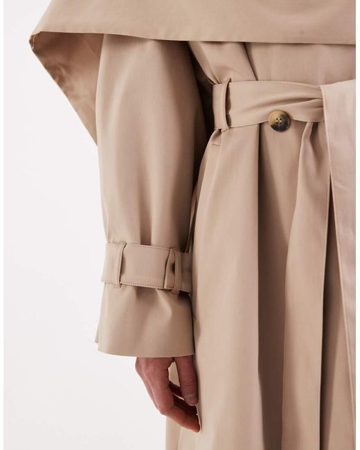 ASOS Natural Scarf Detail Trench Coat