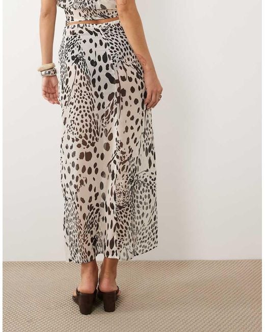 Motel White Sorena Dalmation Maxi Skirt