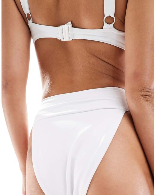 ASOS White Maya Deep Band Ultra High Leg High Waist Bikini Bottom