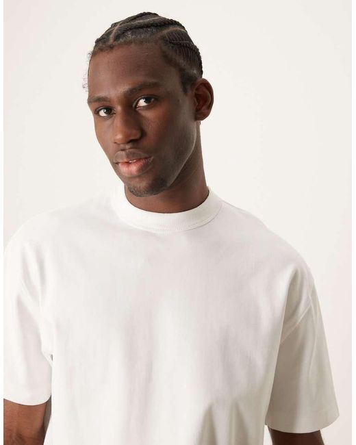 ASOS White Premium Interlock Relaxed T-shirt 300gsm for men