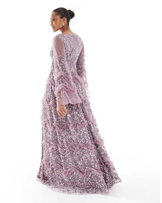 Maya Pink Fully Embellished Maxi Dress