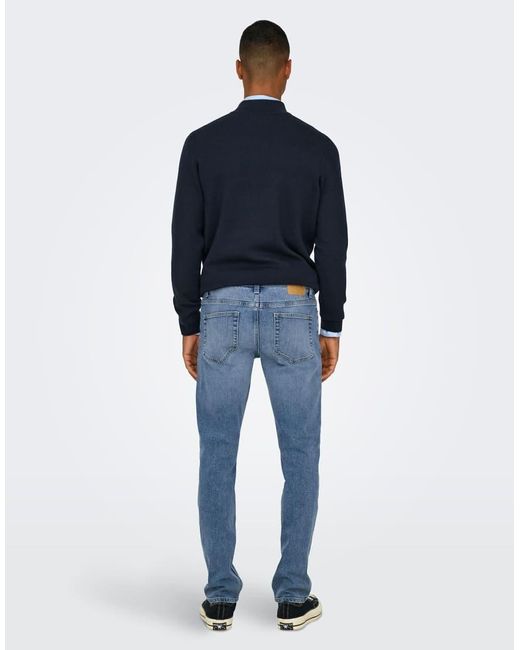 Vaqueros De Corte Slim De Only & Sons de hombre de color Blue