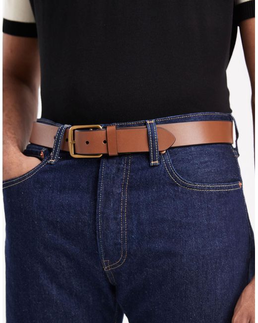 Polo Ralph Lauren Blue Icon Logo Leather Belt for men