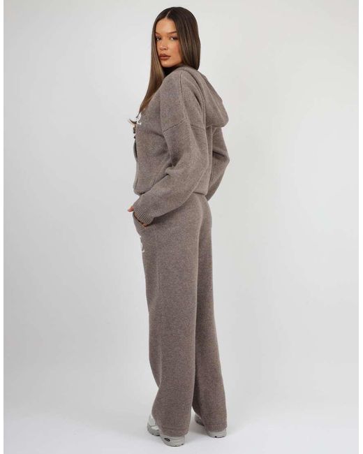 SIMMI Brown Mari Chunky Knit Hoodie