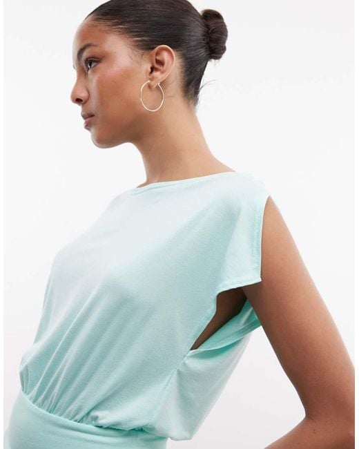 Collusion Blue Drapey Off Shoulder Top