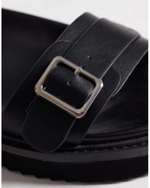ASOS Blue Three Strap Sandals With Metal Hardware for men
