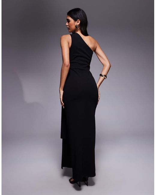 ASOS Blue Cut Out One Shoulder Maxi Dress With Hammered Trim