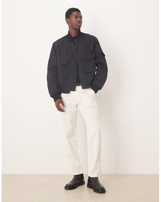 ARKET Blue Bomber Jacket With Workwear Pockets for men