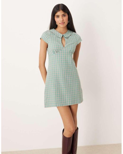 Motel Natural Medora Colllared Mini Dress