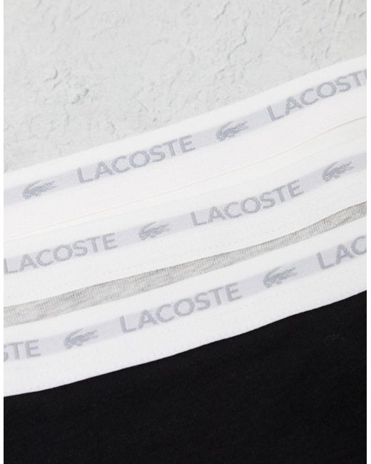 Confezione da 3 perizomi nero, grigio e bianco di Lacoste in White