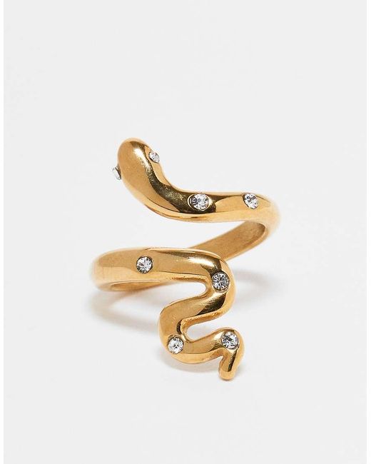 Anello A Serpente Avvolgente di ASOS in Metallic