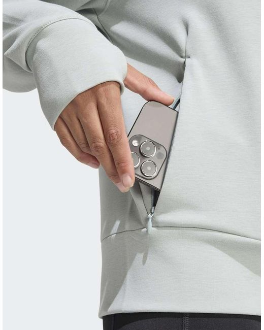 Adidas Originals Gray Designed-For-Training Warm-Up Crewneck Sweatshirt
