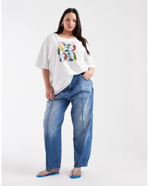 ONLY White Chilli Graphic Oversized T-shirt