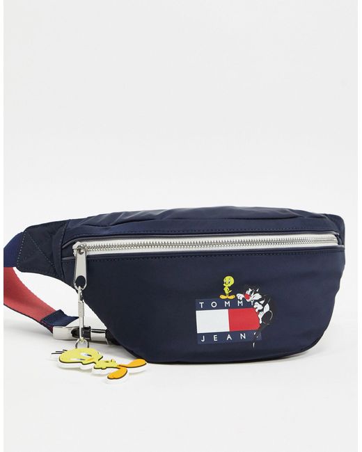 Tommy Hilfiger Blue X Looney Tunes Capsule Characters Flag Logo Print Bum Bag for men