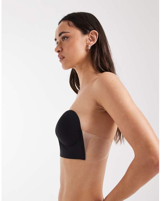 ASOS Black Backless Strapless Plunge Bra With Stick On Wing