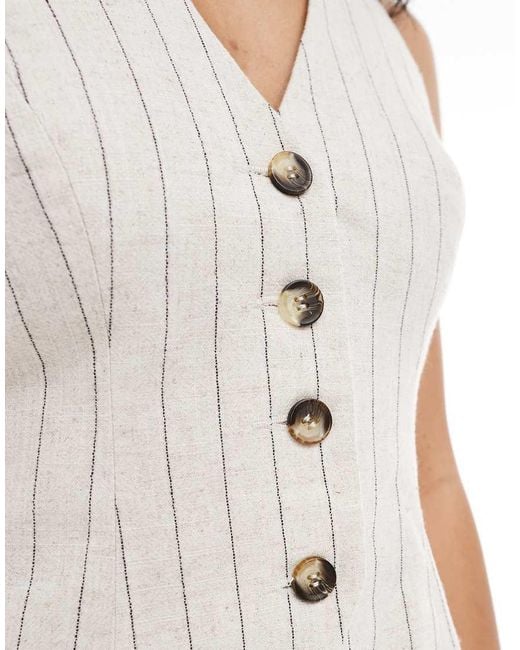 Miss Selfridge White Co-Ord Tailored Linen Waistcoat