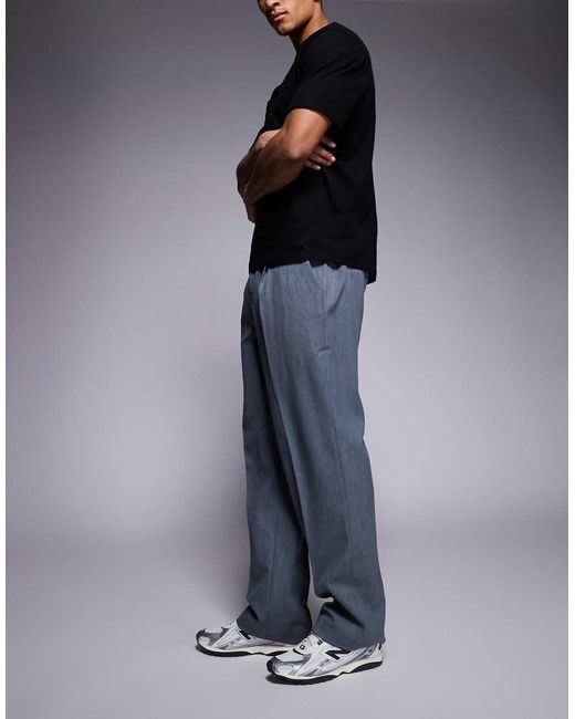 River Island Black Relaxed Elasticized Pants for men
