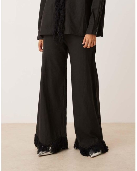 Ghospell Black Georgie Fringed Trouser Co-ord