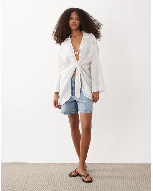 Accessorize White – strandhemd