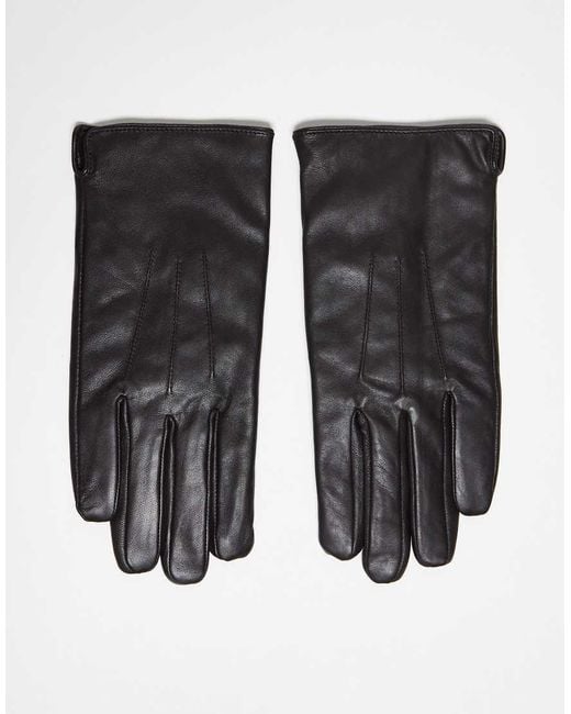 Barney's Originals Black Barney's Originals Real Leather Glove for men
