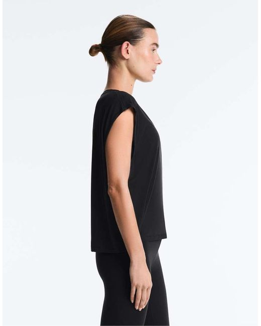 Oysho Black Modal Blend Sleeveless T-shirt