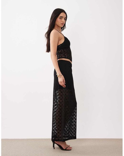 ASOS White Lace Column Maxi Skirt