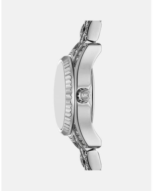 Michael Kors White Lexington Three-Hand Stainless Steel Watch