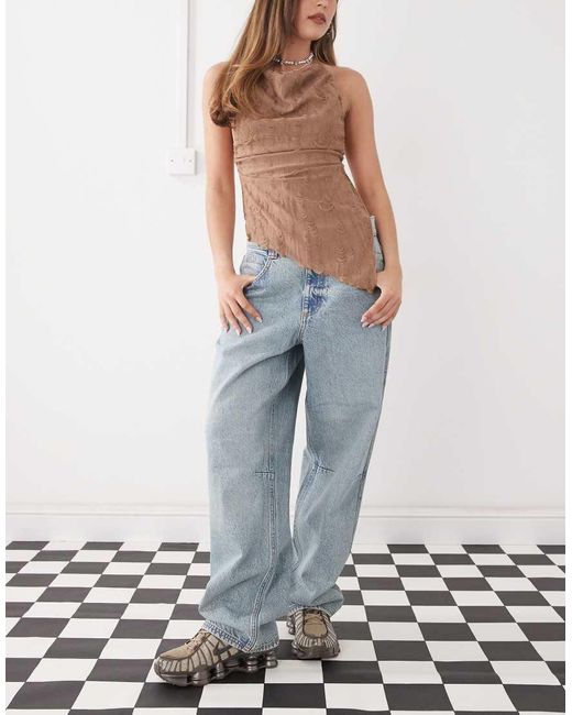 Collusion Baggy Jeans Met Naaddetail in het Blue