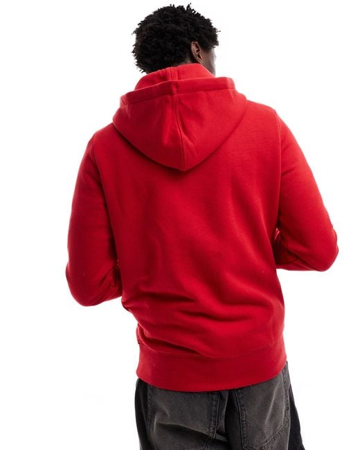 Tommy Hilfiger Red Drawstring Hoody for men
