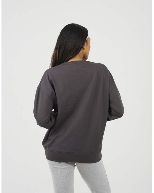 Brave Soul Gray Crew Neck Embroidered Sweatshirt