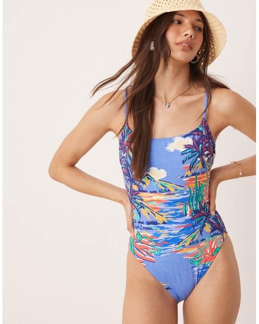 Polo Ralph Lauren Blue Scenic Kennedy Swimsuit