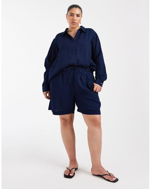 ONLY Blue Seersucker Shirt Co-ord