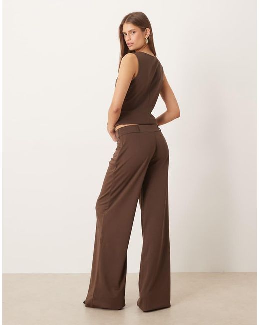 Mango Brown Misuri Pleat Front Tailored Trouser Co-ord
